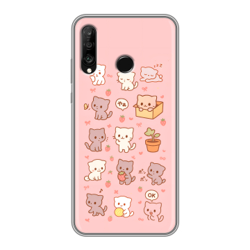 Силиконовый чехол на Huawei P30 Lite с принтом Hello Kitty Хелоу Кити