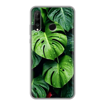 Силиконовый чехол на Huawei P30 Lite с принтом Листья Силиконовый чехол на Huawei P30 Lite с принтом Листья