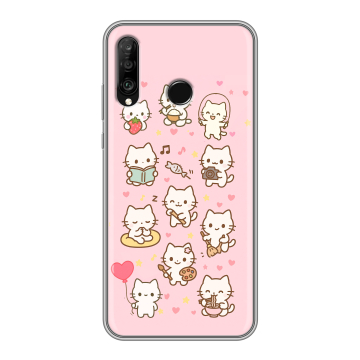 Силиконовый чехол на Huawei P30 Lite с принтом Hello Kitty Хелоу Кити