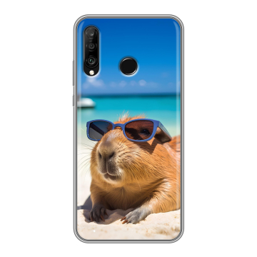 Силиконовый чехол на Huawei P30 Lite с принтом Капибара