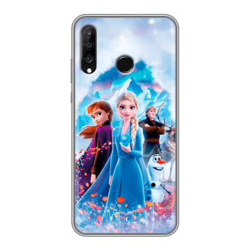Силиконовый чехол на Huawei P30 Lite с принтом Холодное сердце Frozen