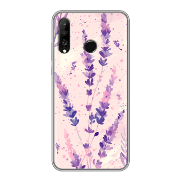 Силиконовый чехол на Huawei P30 Lite с принтом цветы лаванда