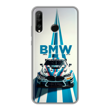 Силиконовый чехол на Huawei P30 Lite с принтом БМВ BMW