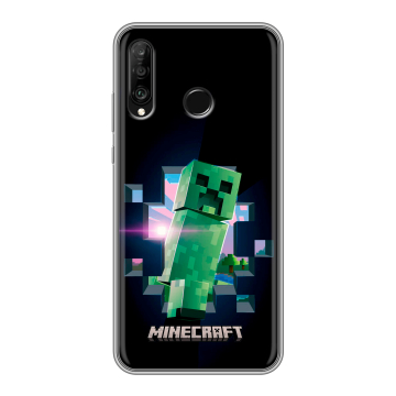 Силиконовый чехол на Huawei P30 Lite с принтом Майнкрафт Minecraft