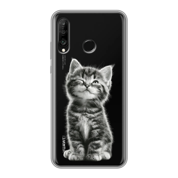 Силиконовый чехол на Huawei P30 Lite с принтом Котенок Силиконовый чехол на Huawei P30 Lite с принтом Котенок