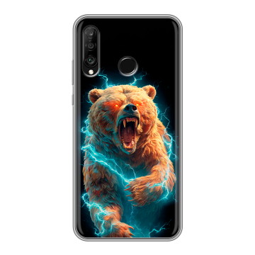 Силиконовый чехол на Huawei P30 Lite с принтом Медведь