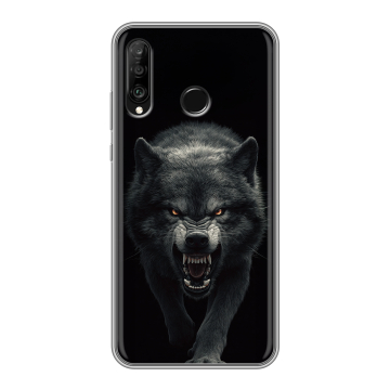 Силиконовый чехол на Huawei P30 Lite с принтом Волк