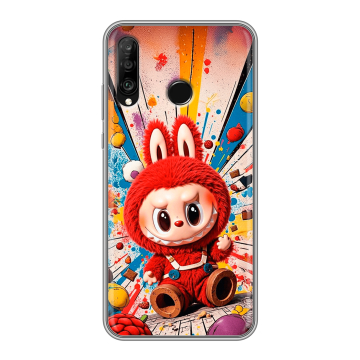Силиконовый чехол на Huawei P30 Lite с принтом Labubu Лабубу
