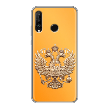 Силиконовый чехол на Huawei P30 Lite с принтом Герб Флаг России