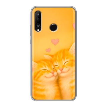 Силиконовый чехол на Huawei P30 Lite с принтом Милые котята Силиконовый чехол на Huawei P30 Lite с принтом Милые котята