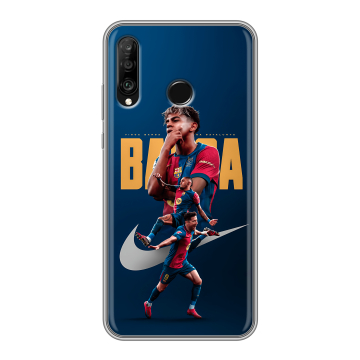 Силиконовый чехол на Huawei P30 Lite с принтом Барселона Barca Yamal 
