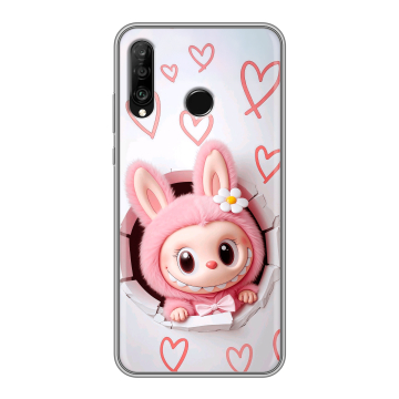 Силиконовый чехол на Huawei P30 Lite с принтом Labubu Лабубу Силиконовый чехол на Huawei P30 Lite с принтом Labubu Лабубу