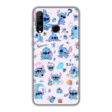 Силиконовый чехол на Huawei P30 Lite с принтом Лило и Стич Силиконовый чехол на Huawei P30 Lite с принтом Лило и Стич