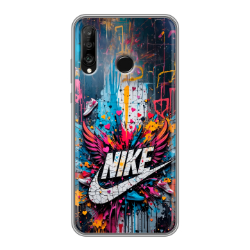 Силиконовый чехол на Huawei P30 Lite с принтом Nike Найк