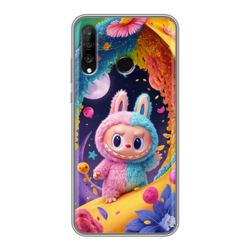 Силиконовый чехол на Huawei P30 Lite с принтом Labubu Лабубу
