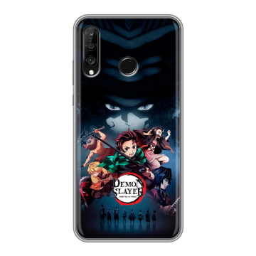 Силиконовый чехол на Huawei P30 Lite с принтом Demon Slayer Клинок рассекающий демонов