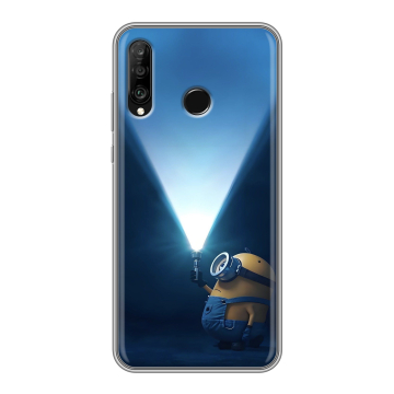 Силиконовый чехол на Huawei P30 Lite с принтом Миньоны