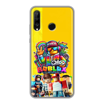 Силиконовый чехол на Huawei P30 Lite с принтом Roblox Роблокс