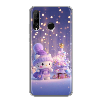 Силиконовый чехол на Huawei P30 Lite с принтом Новый год Силиконовый чехол на Huawei P30 Lite с принтом Новый год