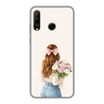 Силиконовый чехол на Huawei P30 Lite с принтом женский Силиконовый чехол на Huawei P30 Lite с принтом женский