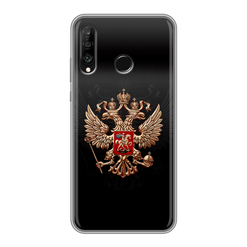 Силиконовый чехол на Huawei P30 Lite с принтом Герб России Силиконовый чехол на Huawei P30 Lite с принтом Герб России