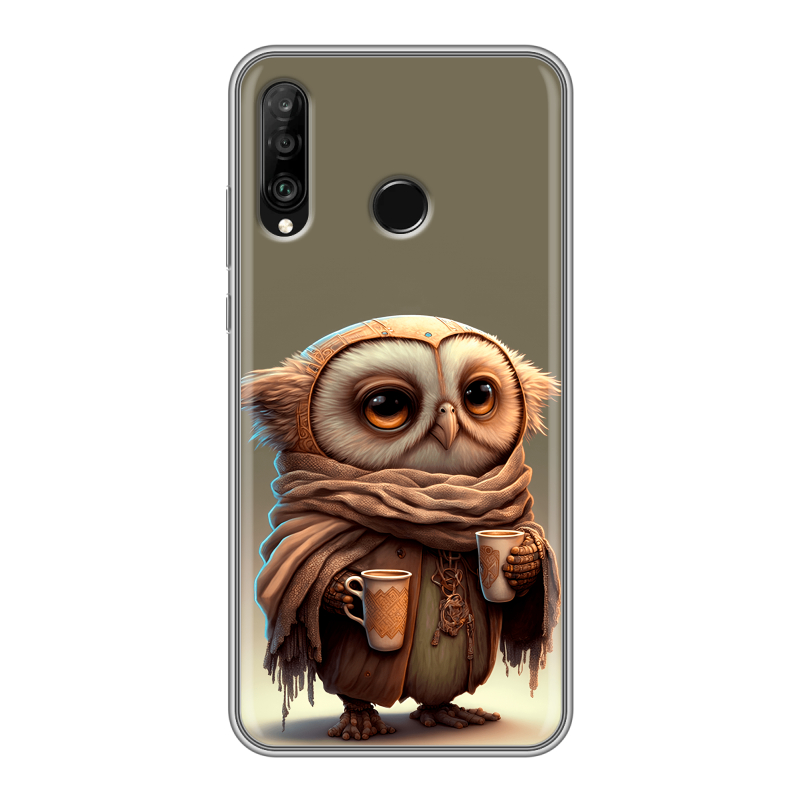 Силиконовый чехол на Huawei P30 Lite с принтом Сова Силиконовый чехол на Huawei P30 Lite с принтом Сова