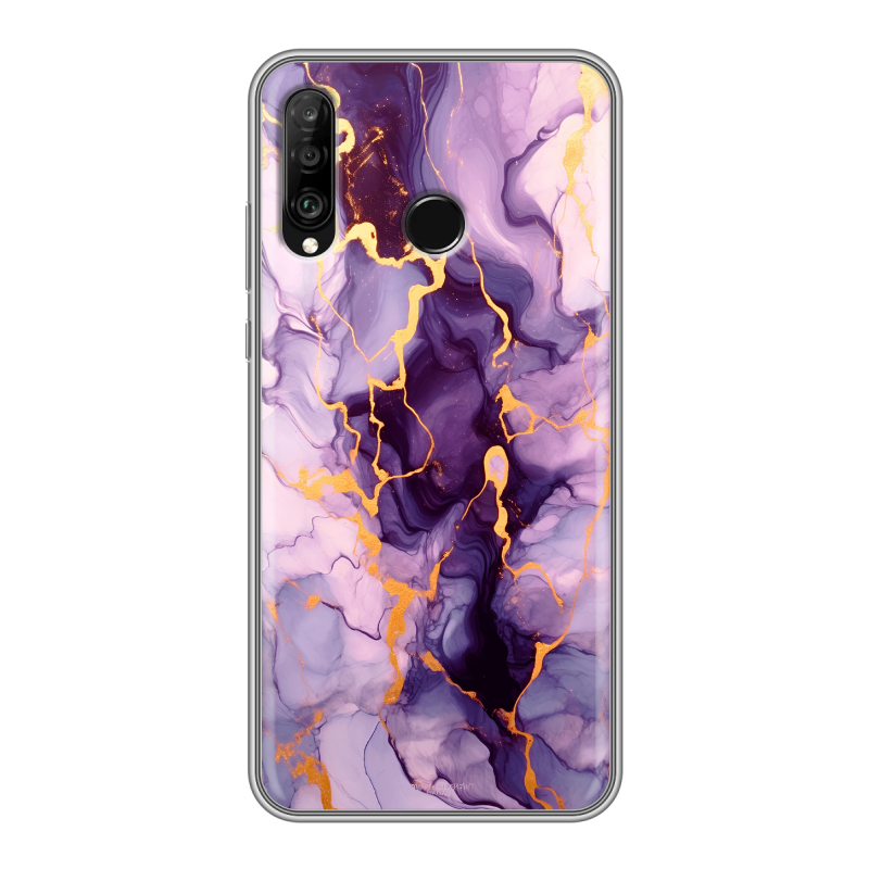 Силиконовый чехол на Huawei P30 Lite с принтом Мрамор Силиконовый чехол на Huawei P30 Lite с принтом Мрамор