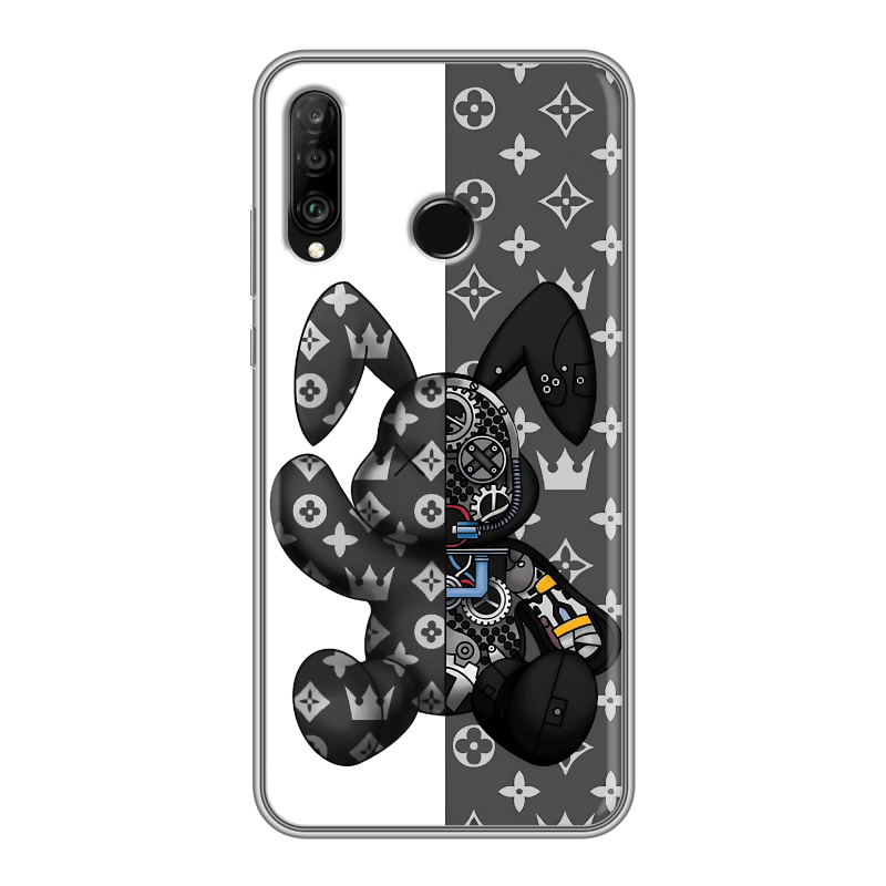 Силиконовый чехол на Huawei P30 Lite с принтом Луи робот Силиконовый чехол на Huawei P30 Lite с принтом Луи робот