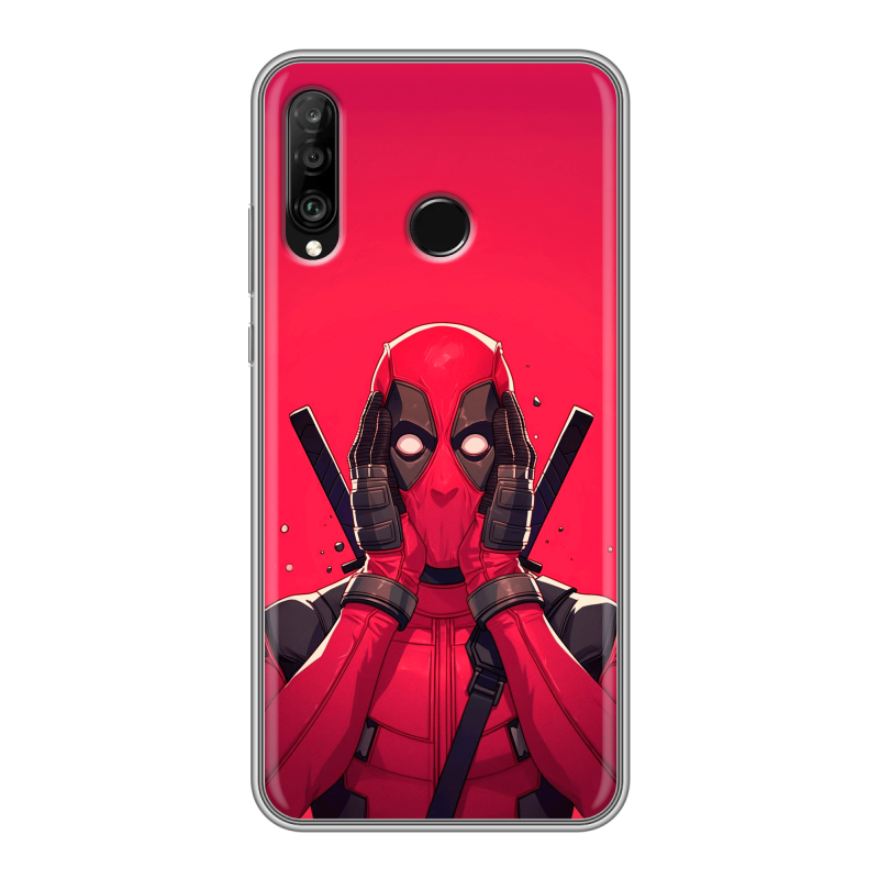 Силиконовый чехол на Huawei P30 Lite с принтом Дедпул Deadpool Силиконовый чехол на Huawei P30 Lite с принтом Дедпул Deadpool