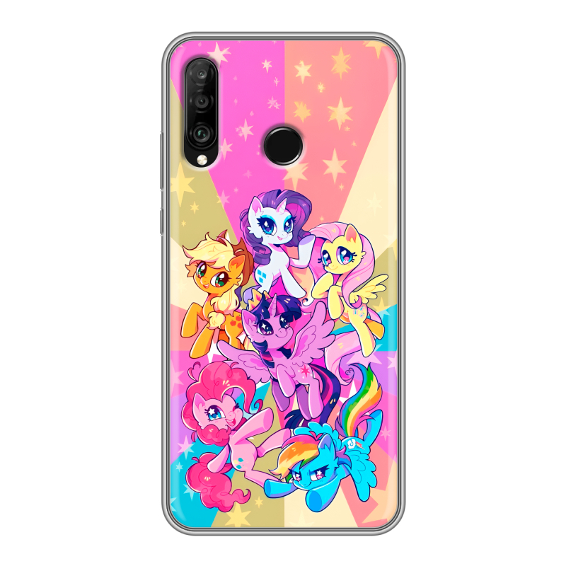 Силиконовый чехол на Huawei P30 Lite с принтом My little pony Дружба чудо Силиконовый чехол на Huawei P30 Lite с принтом My little pony Дружба чудо