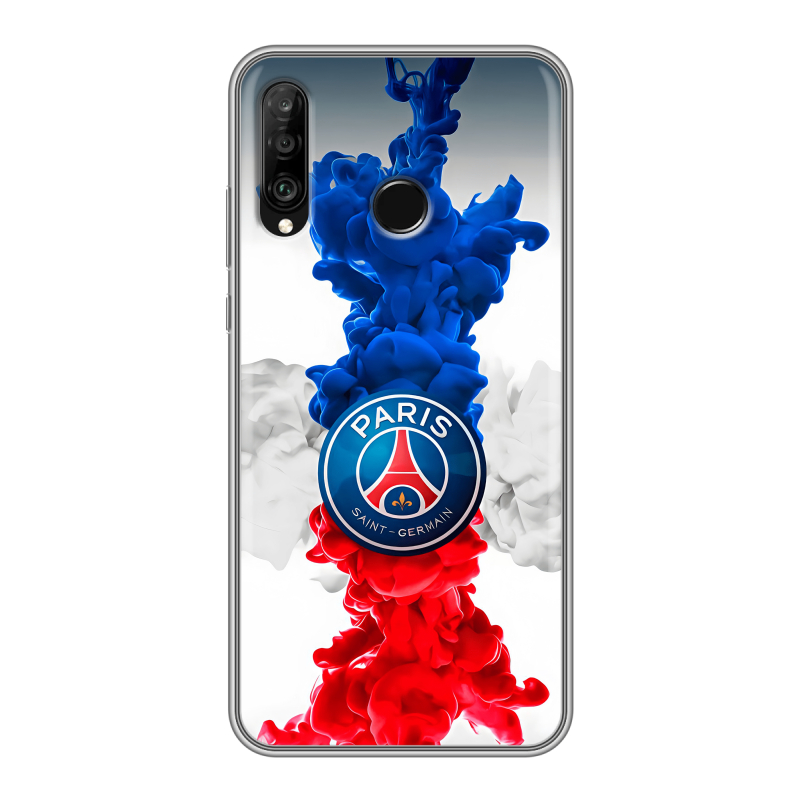 Силиконовый чехол на Huawei P30 Lite с принтом PSG ПСЖ Силиконовый чехол на Huawei P30 Lite с принтом PSG ПСЖ