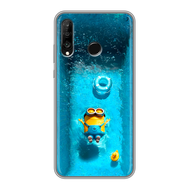 Силиконовый чехол на Huawei P30 Lite с принтом Миньоны Силиконовый чехол на Huawei P30 Lite с принтом Миньоны