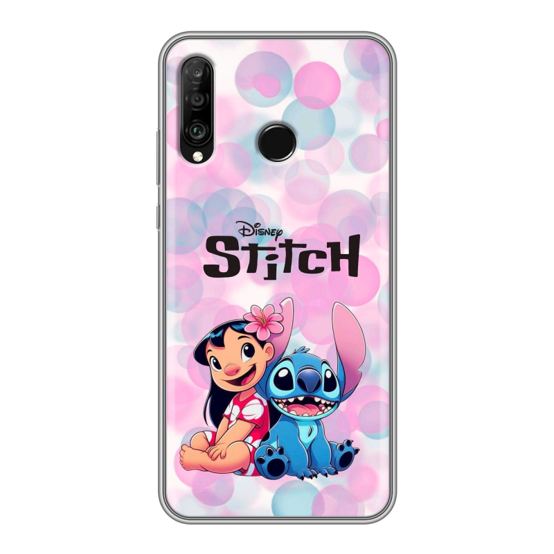 Силиконовый чехол на Huawei P30 Lite с принтом Лило и Стич Силиконовый чехол на Huawei P30 Lite с принтом Лило и Стич