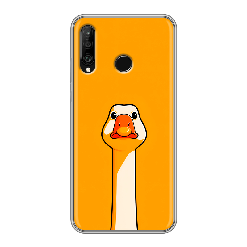 Силиконовый чехол на Huawei P30 Lite с принтом Смешная утка Силиконовый чехол на Huawei P30 Lite с принтом Смешная утка