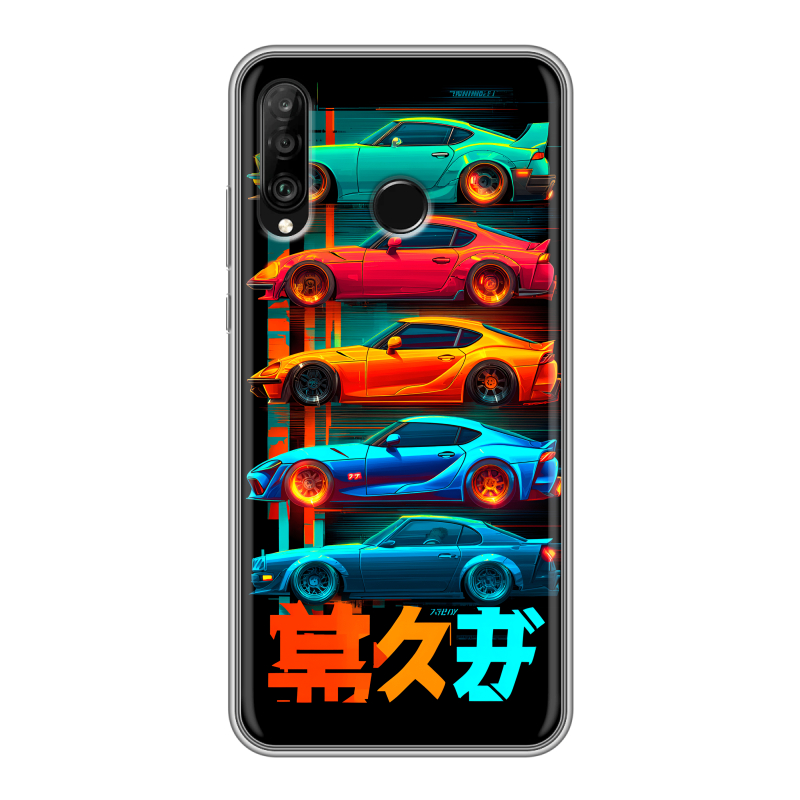 Силиконовый чехол на Huawei P30 Lite с принтом машины тачки Силиконовый чехол на Huawei P30 Lite с принтом машины тачки