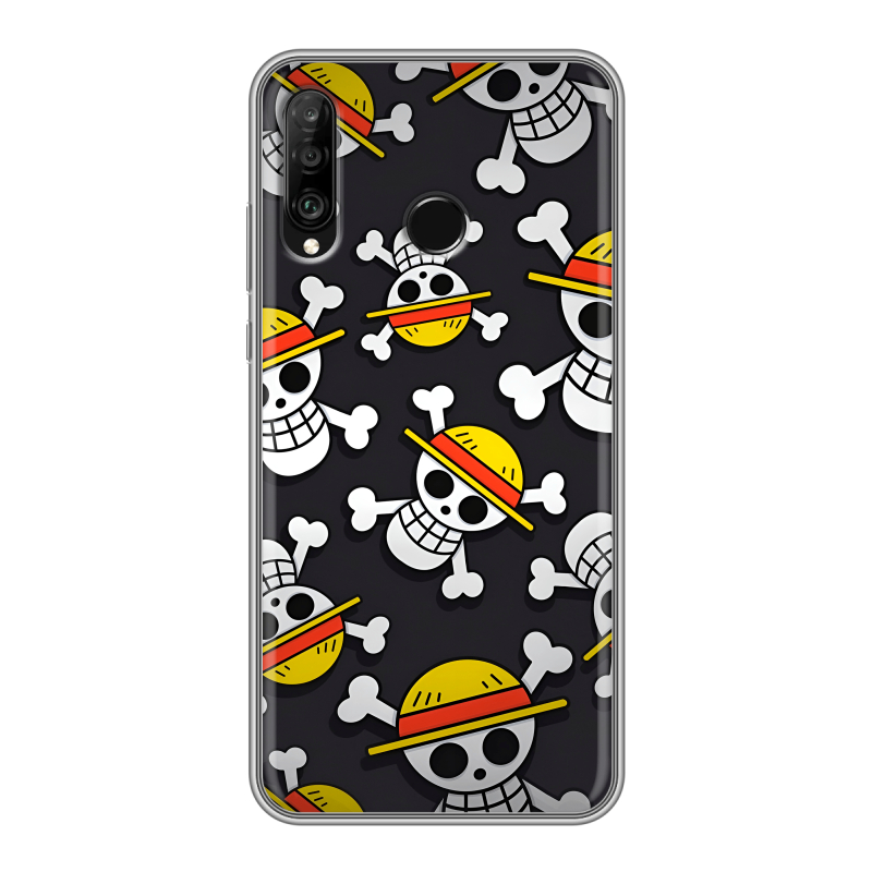Силиконовый чехол на Huawei P30 Lite с принтом One Piece Ван Пис Силиконовый чехол на Huawei P30 Lite с принтом One Piece Ван Пис
