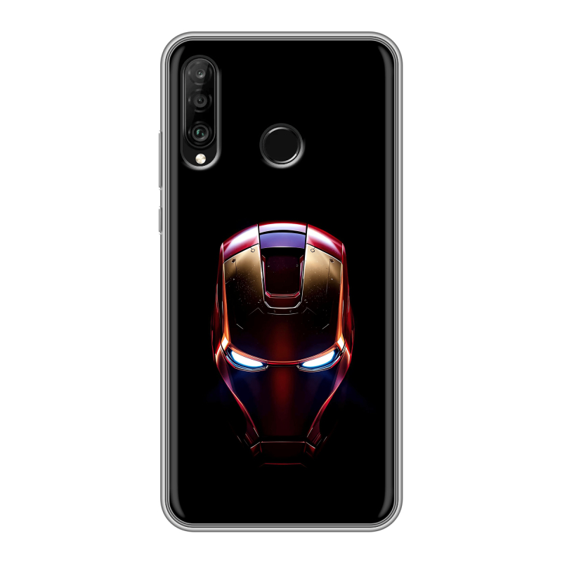 Силиконовый чехол на Huawei P30 Lite с принтом IronMan Железный человек Силиконовый чехол на Huawei P30 Lite с принтом IronMan Железный человек