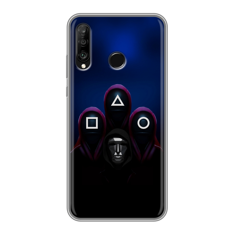 Силиконовый чехол на Huawei P30 Lite с принтом Игра Кальмара Силиконовый чехол на Huawei P30 Lite с принтом Игра Кальмара