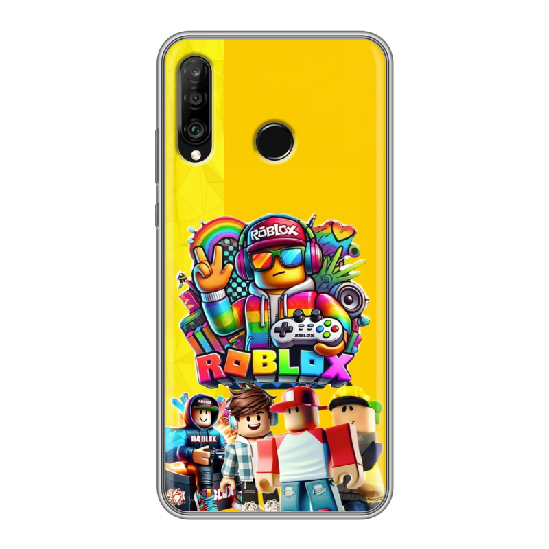 Силиконовый чехол на Huawei P30 Lite с принтом Roblox Роблокс Силиконовый чехол на Huawei P30 Lite с принтом Roblox Роблокс