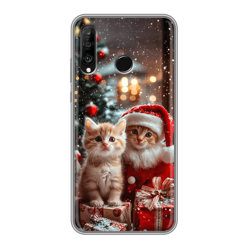 Силиконовый чехол на Huawei P30 Lite с принтом Новый год Силиконовый чехол на Huawei P30 Lite с принтом Новый год