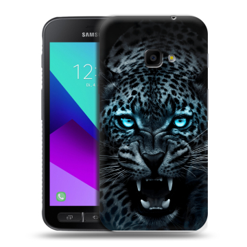 Пластиковый чехол на Samsung Galaxy Xcover 4 с принтом Темный леопард
