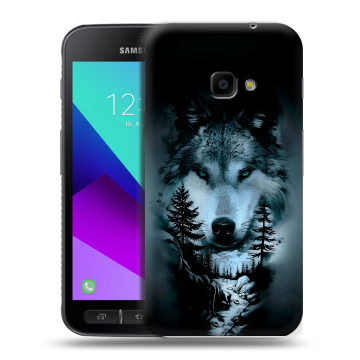 Пластиковый чехол на Samsung Galaxy Xcover 4 с принтом Лесной волк Пластиковый чехол на Samsung Galaxy Xcover 4 с принтом Лесной волк