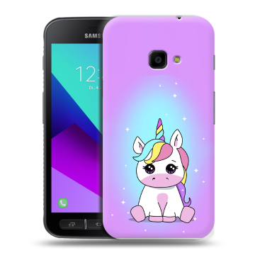 Пластиковый чехол на Samsung Galaxy Xcover 4 с принтом Единорог Пластиковый чехол на Samsung Galaxy Xcover 4 с принтом Единорог