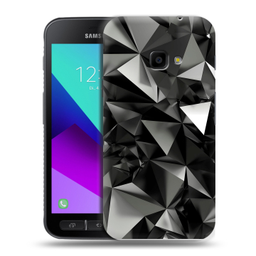 Пластиковый чехол на Samsung Galaxy Xcover 4 с принтом Черные кристаллы Пластиковый чехол на Samsung Galaxy Xcover 4 с принтом Черные кристаллы
