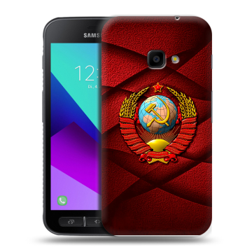 Пластиковый чехол на Samsung Galaxy Xcover 4 с принтом Герб СССР Пластиковый чехол на Samsung Galaxy Xcover 4 с принтом Герб СССР