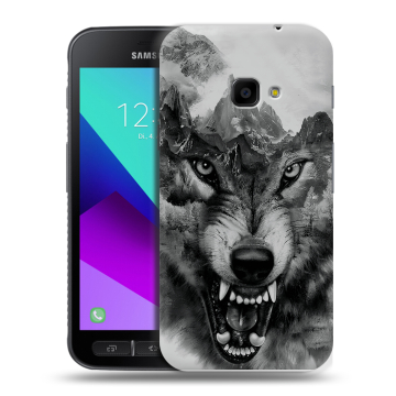 Пластиковый чехол на Samsung Galaxy Xcover 4 с принтом Волк Пластиковый чехол на Samsung Galaxy Xcover 4 с принтом Волк
