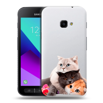 Пластиковый чехол на Samsung Galaxy Xcover 4 с принтом Кошки Пластиковый чехол на Samsung Galaxy Xcover 4 с принтом Кошки