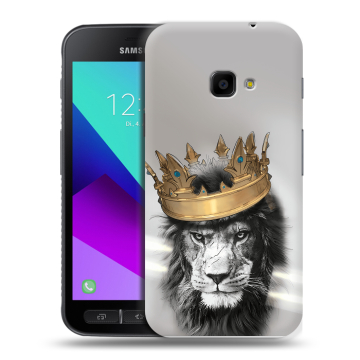 Пластиковый чехол на Samsung Galaxy Xcover 4 с принтом Лев с короной Пластиковый чехол на Samsung Galaxy Xcover 4 с принтом Лев с короной