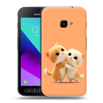 Пластиковый чехол на Samsung Galaxy Xcover 4 с принтом Милые котики Пластиковый чехол на Samsung Galaxy Xcover 4 с принтом Милые котики