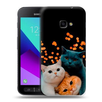 Пластиковый чехол на Samsung Galaxy Xcover 4 с принтом Кошки Пластиковый чехол на Samsung Galaxy Xcover 4 с принтом Кошки